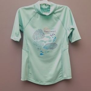 REI Co Op Short Sleeve Rash Guard Top Girl's Size  Small (8)